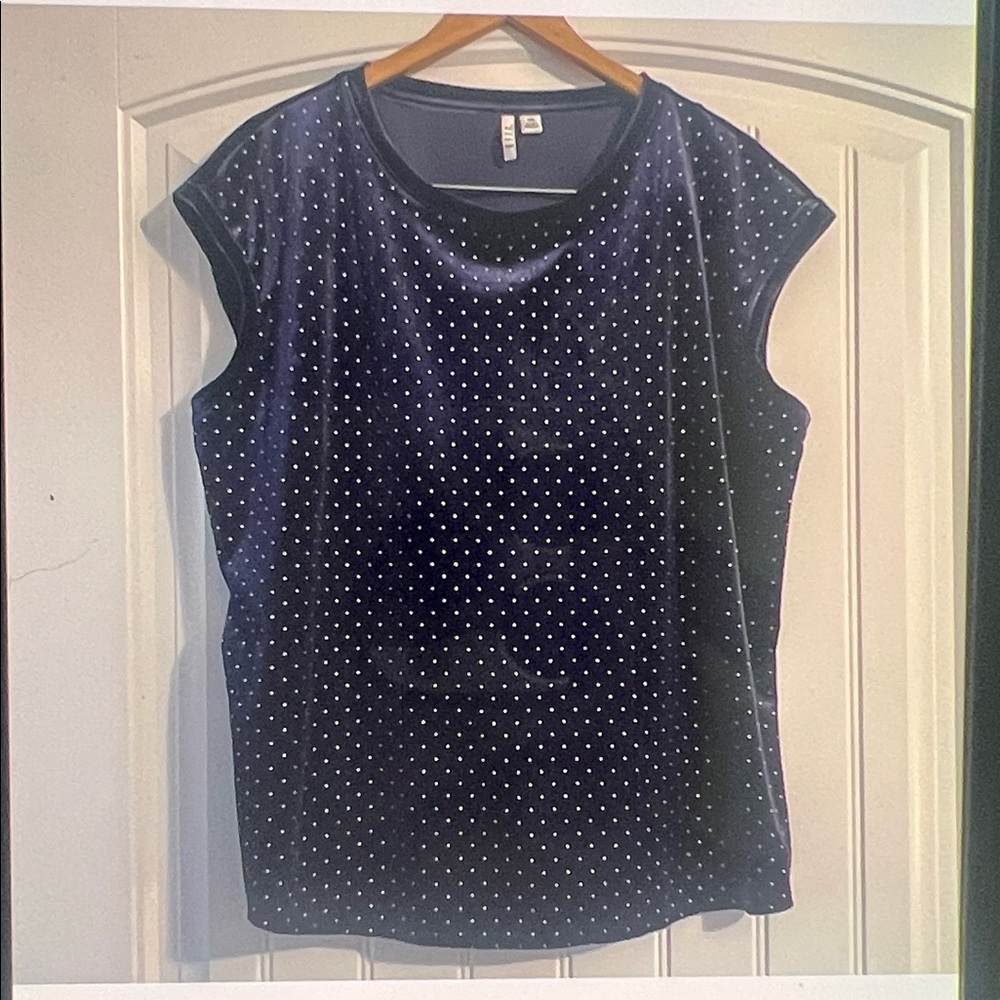 Velvet Navy Shell Top XXL